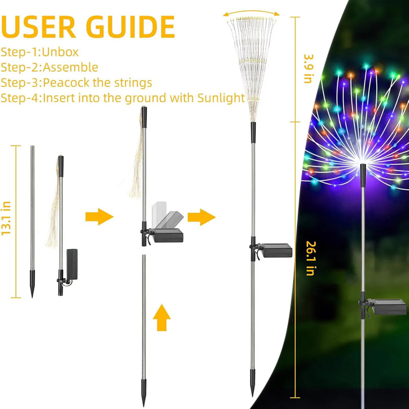Éclairage solaire de jardin - Panneau solaire à haute efficacité, décoration de patio / cour / jardin, cadeau pour maman essentiel