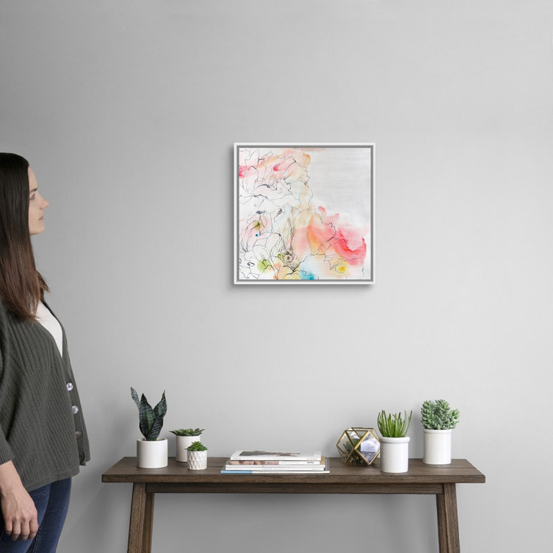 Reproduction d'art sur toile, Cadre flottant blanc, H 18 po x l 18 po x P 1,75 po