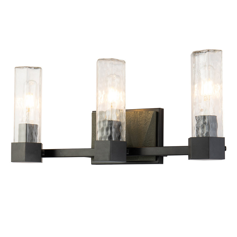 Lucas McKearn Navarre 3-Light Dimmable Vanity Light in Black and Grey