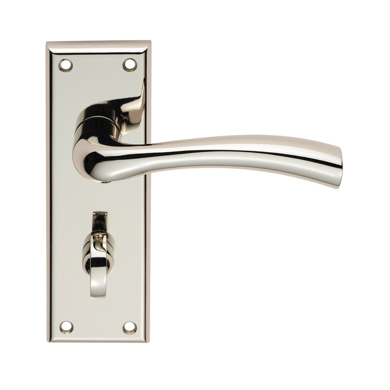 Cinquanta Bathroom Door Handle, Polished Nickel