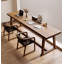 Bureau minimaliste long: bois massif et design durable-109920742