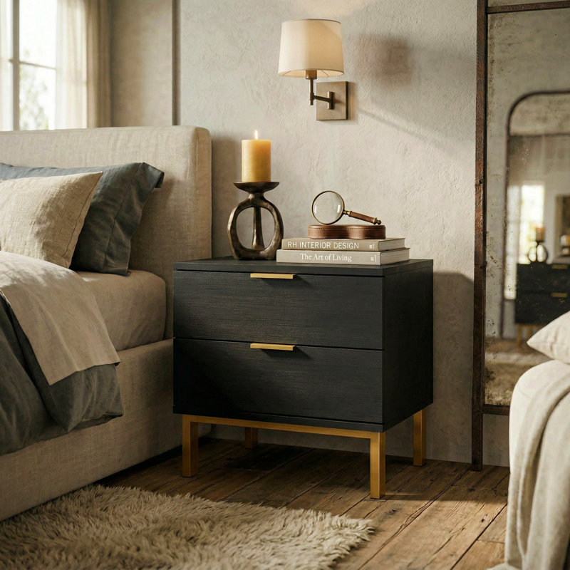 Juanice 19.7'' W Nightstand, Black