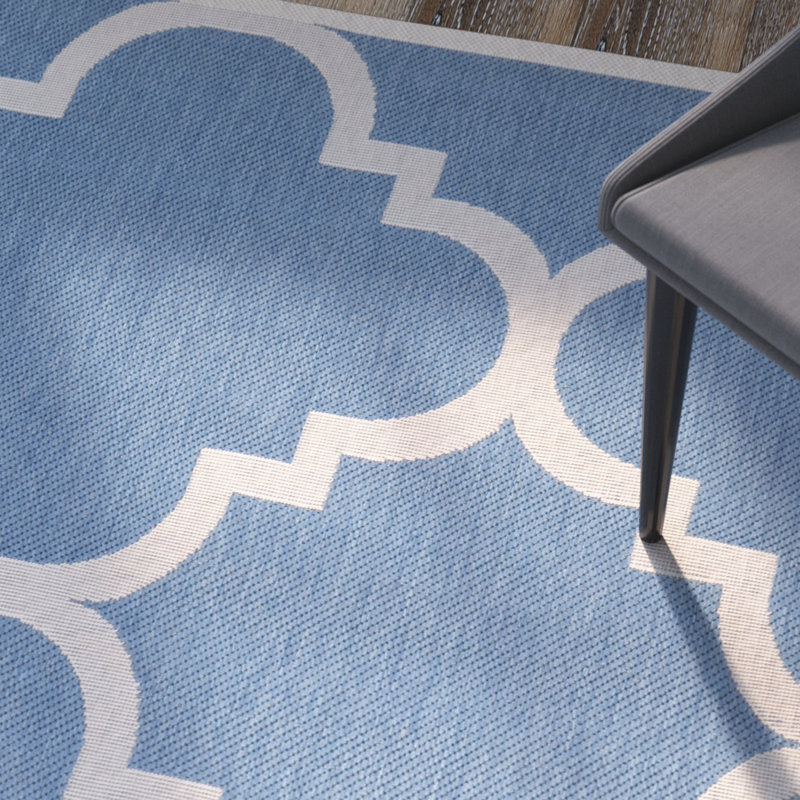 Tapis d'intérieur / extérieur à motif géométrique Ariaya Performance, Rectangle 2 pi 7 po x 5 pi
