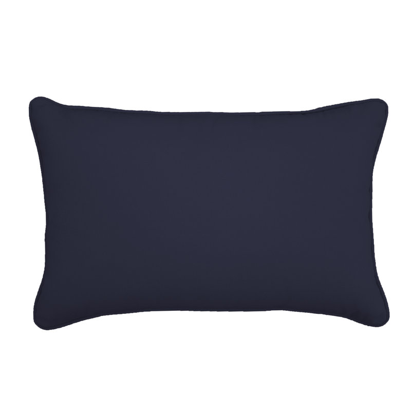  Outdoor Sunbrella Lumbar Pillow, Canvas Navy Sunbrella® Canvas, 12" H x 18" W
