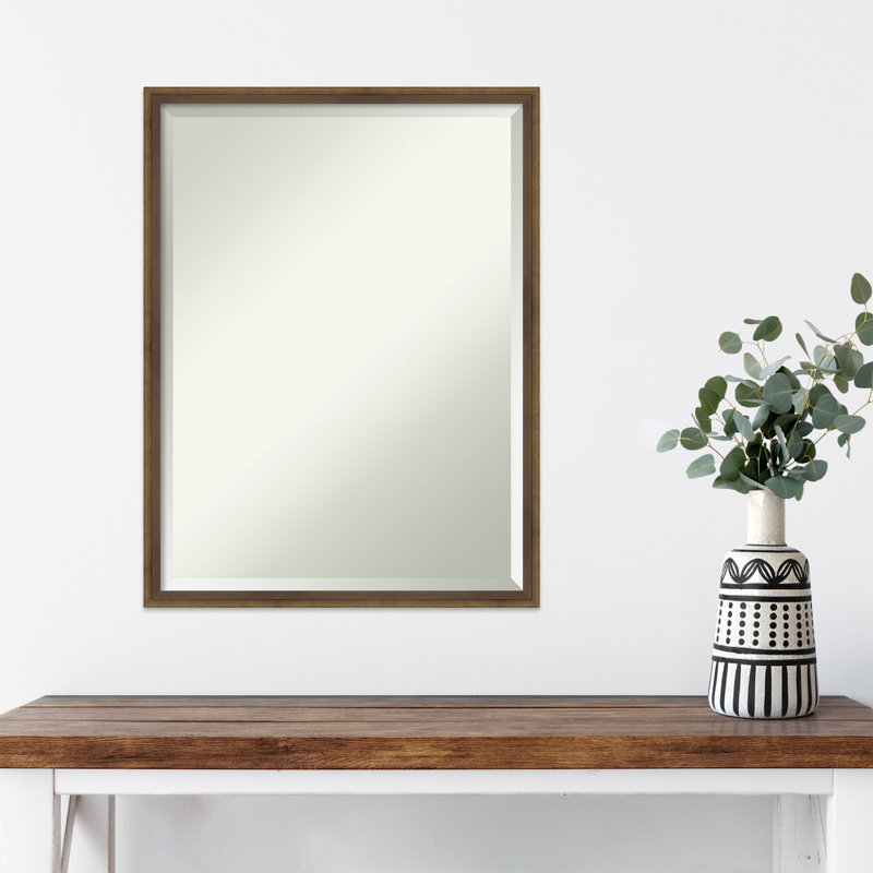Mettawa Flat Wall Mirror, 19" x 25", Bronze