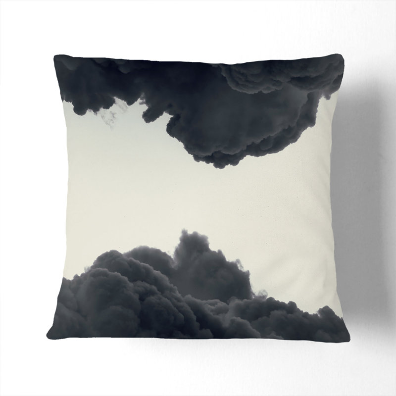 Between The Clouds Square Throw Cushion, 40cm H x 40cm W x 15cm D, Black