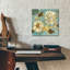  «Sophias Flowers 1 Blue» par Wild Apple Portfolio, art mural en verre, 12 po x 12 po