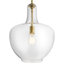 Suspension Kichler Everly en laiton naturel de 38,7 cm (15,25 po) à une lumière avec abat-jour transparent en forme de larme-1254475800-1254441226-1215380878