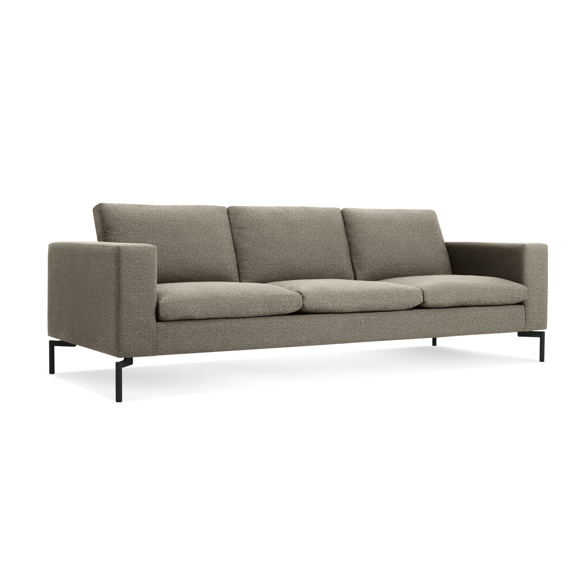 New Standard Upholstered Sofa, Black, 32" H x 92" W x 35" D, Sanford Black Crossweave