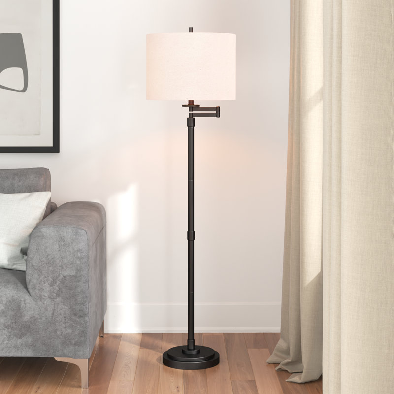 Anuksha 62'' Swing Arm Floor Lamp, Madison Bronze
