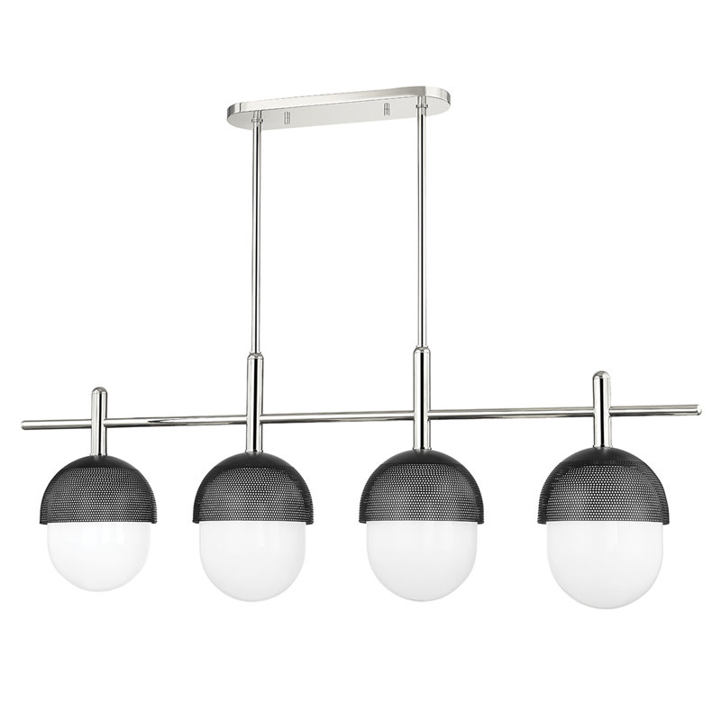 Nyack 4 Light Linear, Polished Nickel/Black