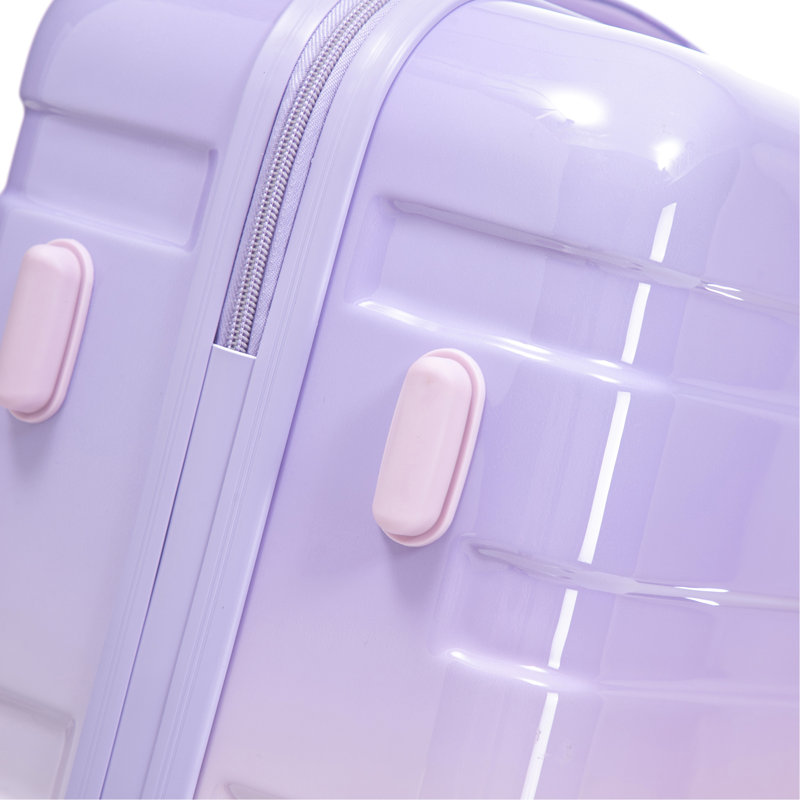 20 po / 24 po / 28 po 3 pièces / ensemble dans une valise à roulettes pivotantes pour PC, valise de transport, avec dégradé de couleurs et serrure à combinaison (rose et mauve)
