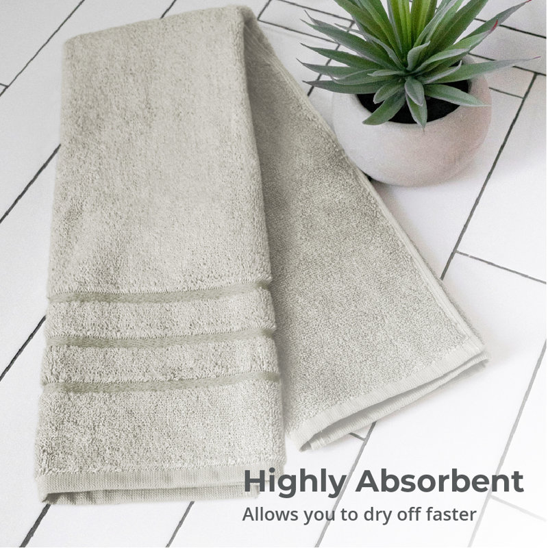 Cariloha Bath Towel Bundles Rayon from Bamboo Multi-Size Set, Harbor Gray, 2 débarbouillettes, 2 essuie-mains, 2 serviettes