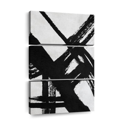 «Strokes And Lines Black Ink Streaks VI» sur toile par Daniel