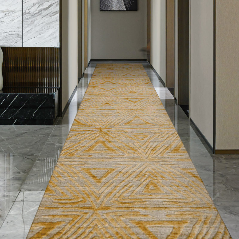 Hand Knotted Geometric Area Rug in Gray