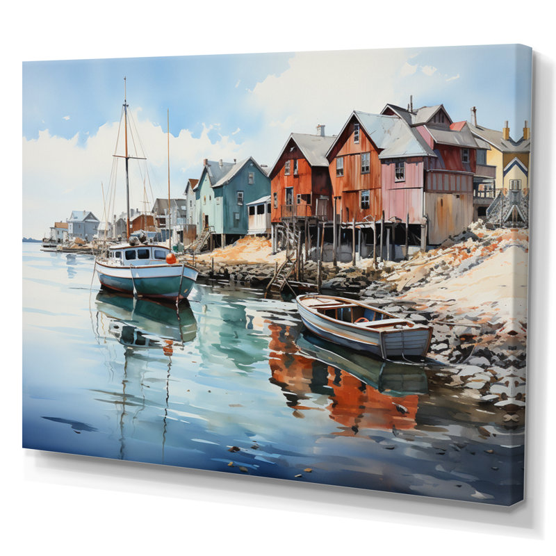 Port Harbor Reflections III, H 24 po x l 32 po x P 1 po, Toile tendue
