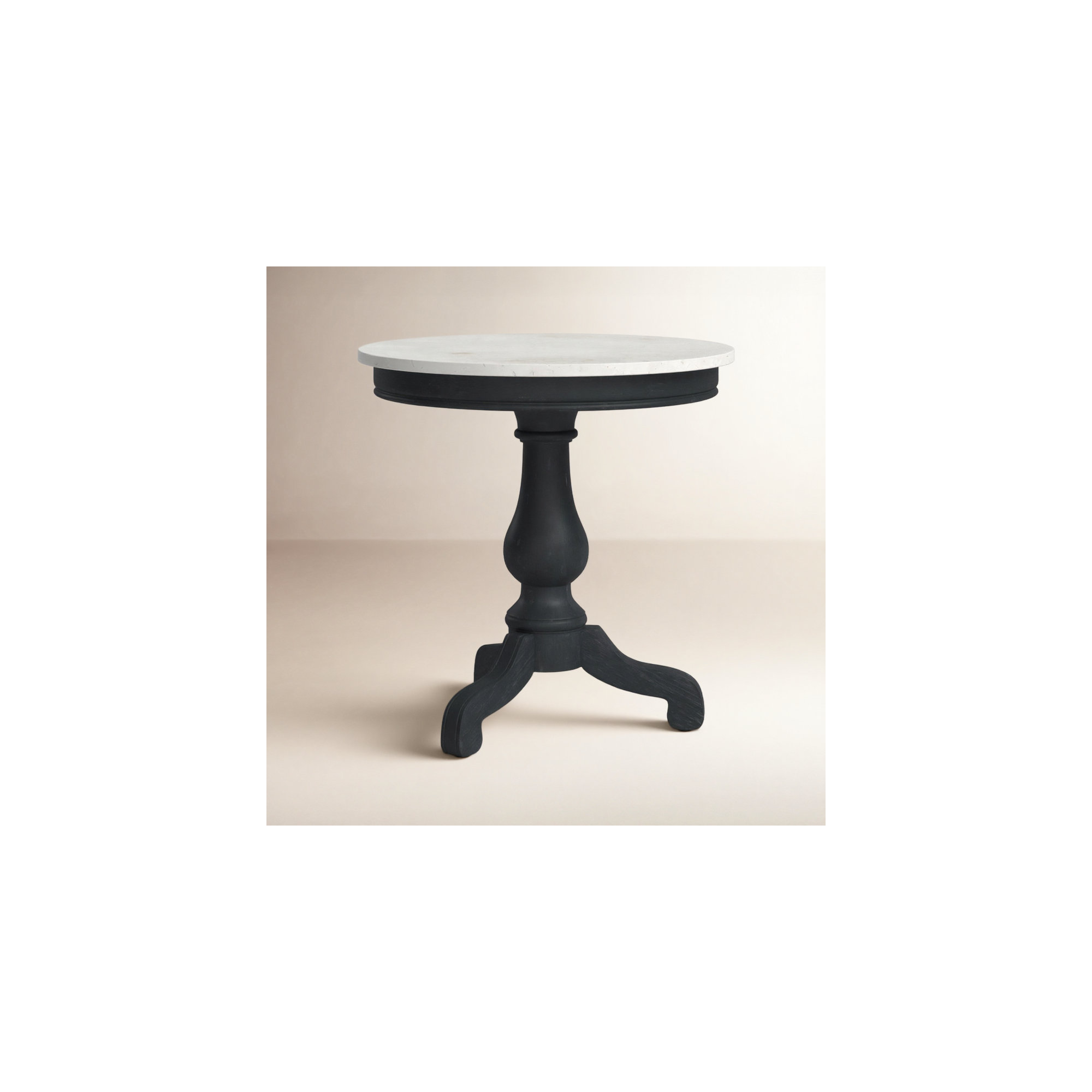 Aberdale End Table with Marble Top, Weathered Black