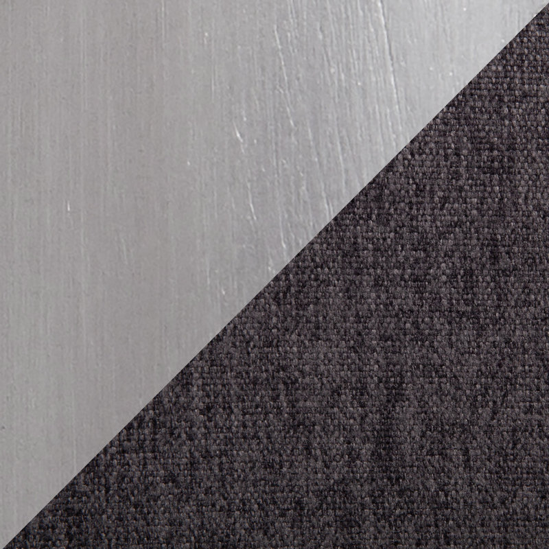 Chaise d'appoint Ernestine, Acier Inoxydable, Tissu gris anthracite