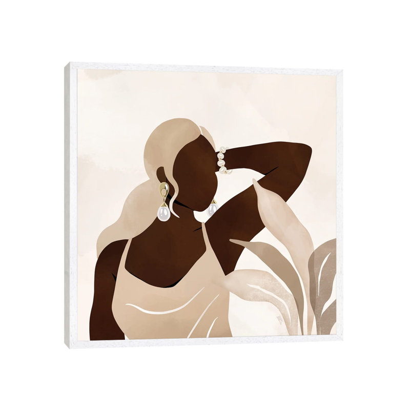 Jasmine 1 Piece Wall Art on Canvas, 66.04 cm H x 66.04 cm W, White Framed