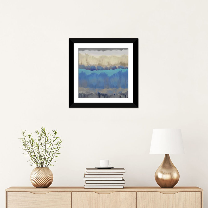 « ii », reproduction d’art sur toile tendue Murmur, H 16 po x l 16 po x P 1 po, Papier d'art encadré noir, Blanc