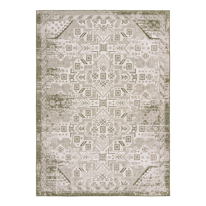 Tapis intérieur / extérieur bleu Alvenia Southwestern, Rectangle 10 pi x 14 pi