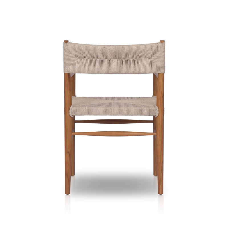 Lomas Outdoor Dining Armchair, Natural Teak/Light Brown