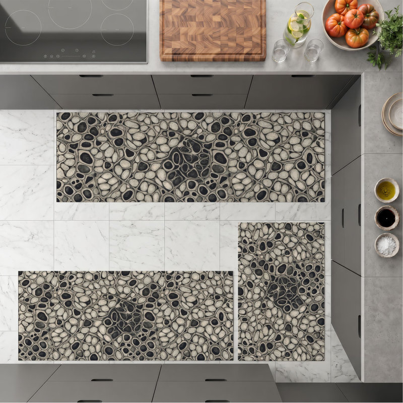 Pebble Stone Non-Slip Washable Kitchen Mats