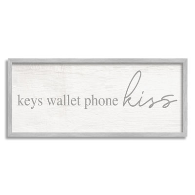 " Keys Wallet Phone Kiss Rustic Romantic Phrase "