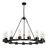  15- Light 33.66" Wagon Wheel Chandelier Black Farmhouse Chandelier For Living Room