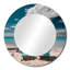 Beach Sandy Escape Chairs - grand miroir mural plage, miroir décoratif rond turquoise, impression d'art en métal-99619378