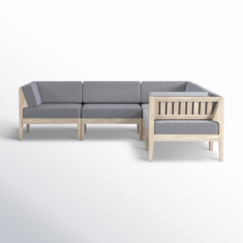 Canapé modulaire avec coussins Deloris, Naturel