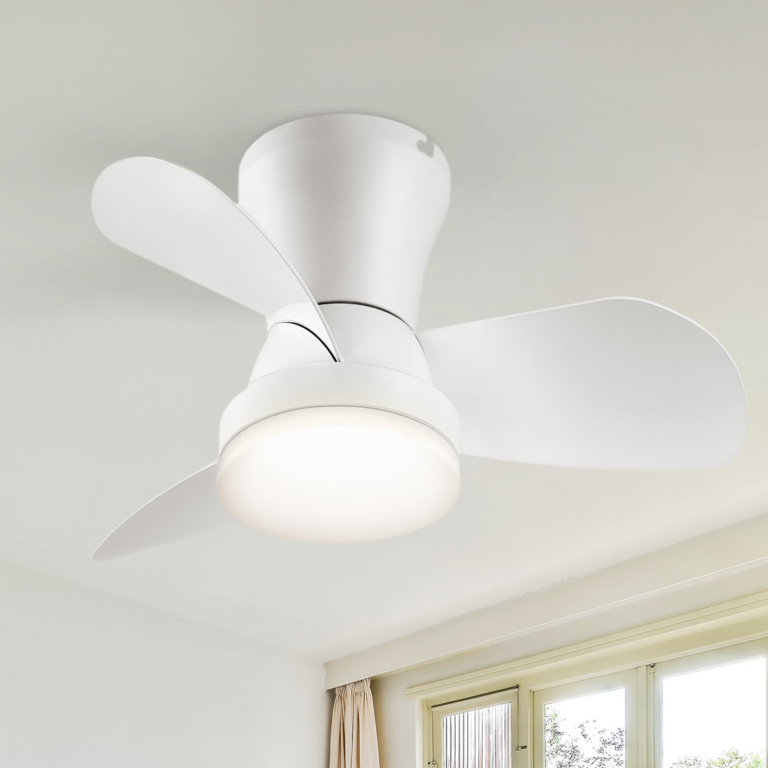 Ceiling Fan with Remote Control and LED Light Wrought Studio™ 
