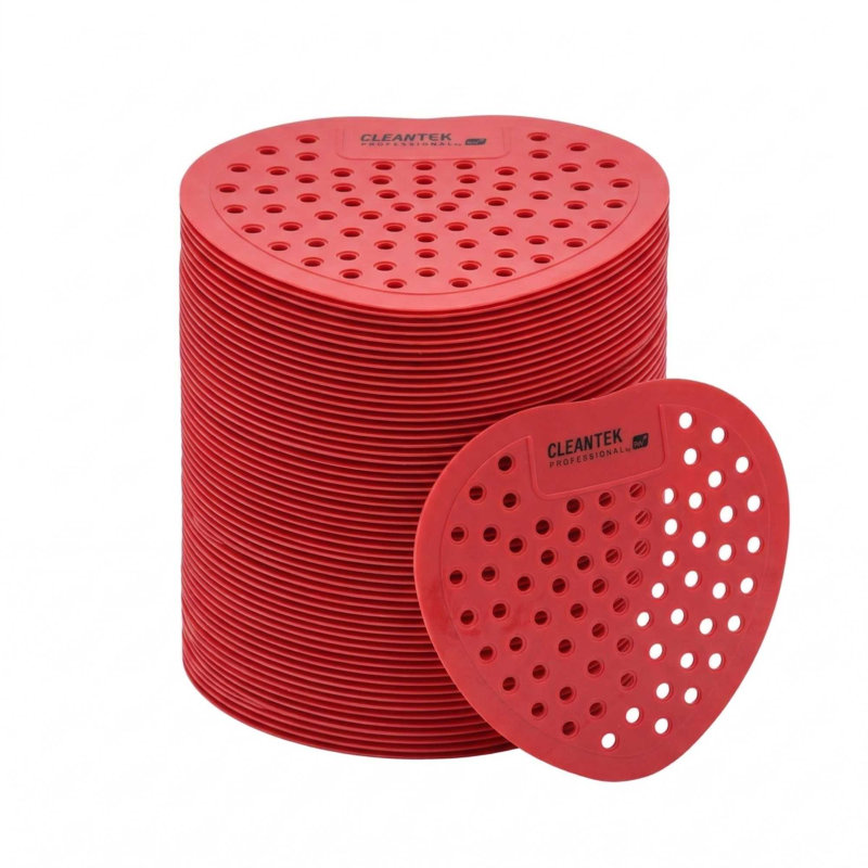 Ensemble de 1 filtre à urinoir pour salle de bain en plastique avec gant pour urinoir de restaurant, Rouge