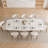 63"-94" Extendable Sintered Stone Dining Table, Modern Walnut MDF Pedestal Base Dining Table for 6-8 People, Expandable Rectangular Kitchen & Dining Room Table