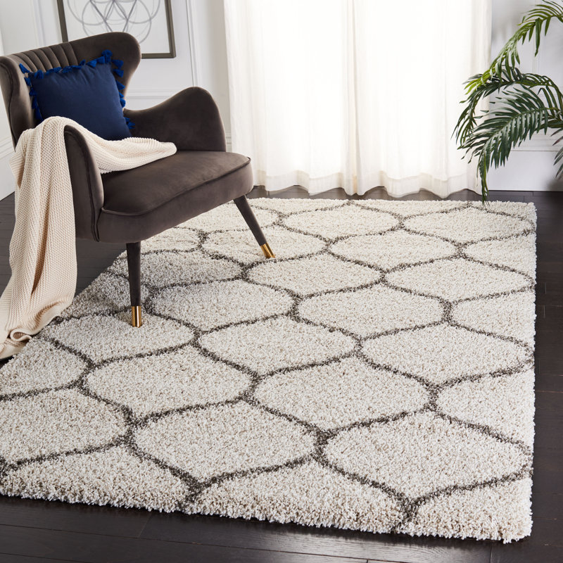Tapis performance à motif géométrique à poil long Darrol, Rectangle 9 pi x 12 pi