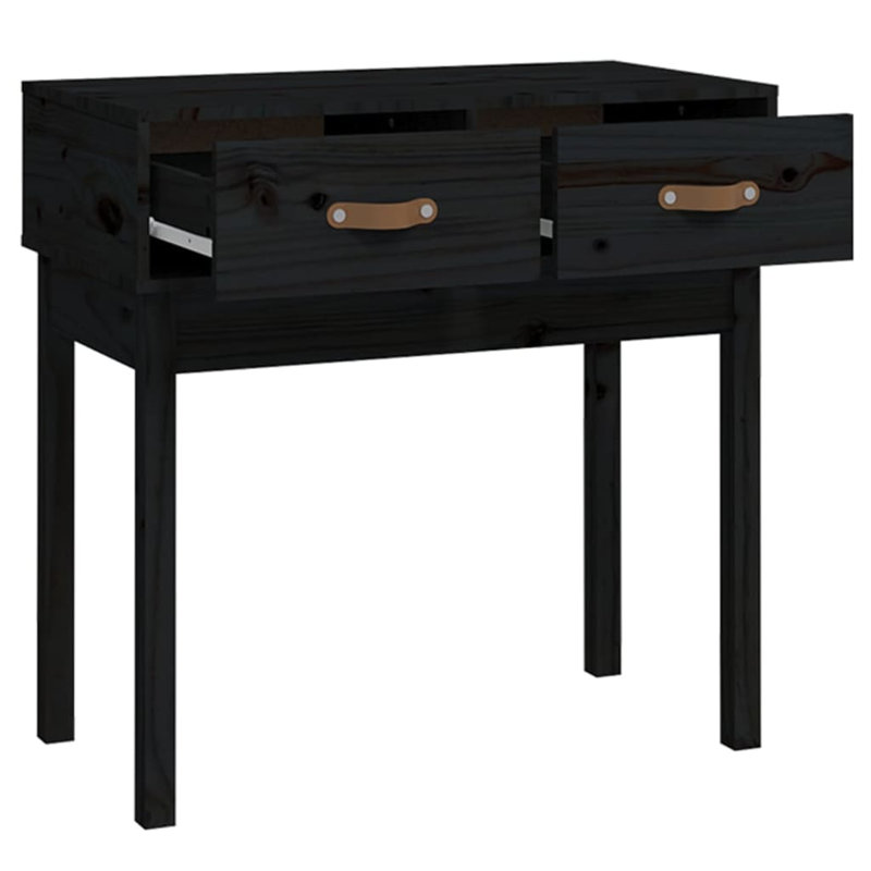 Kaeli Solid Wood Console Table, Black, 75 cm H x 76.5 cm W x 40 cm  D