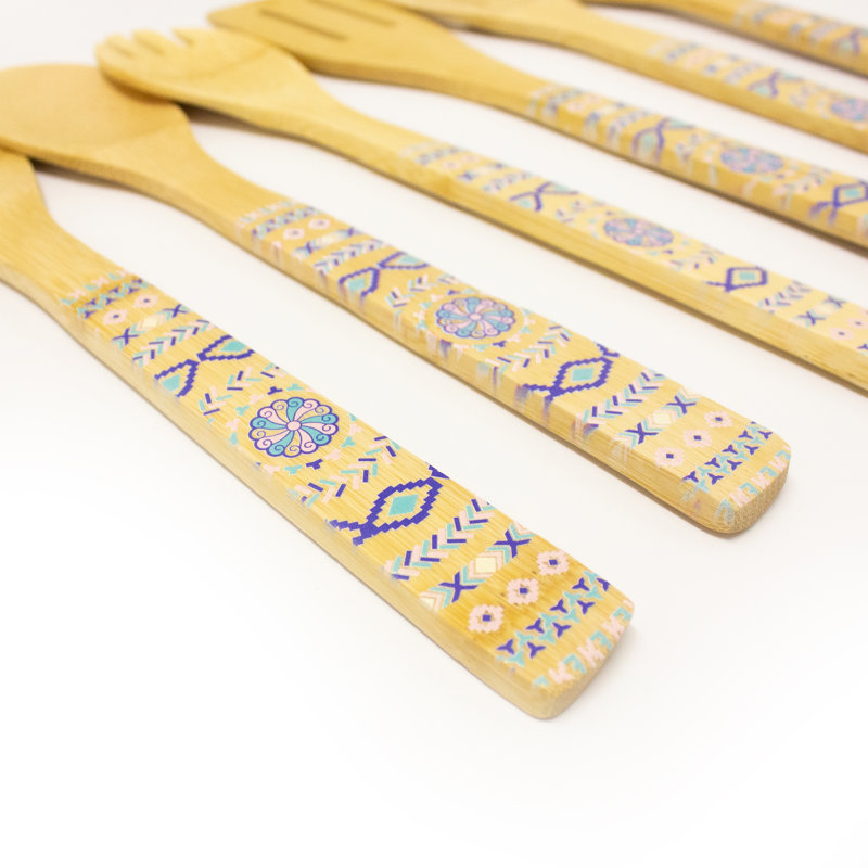 BergHOFF Patterned 6pc Bamboo Kitchen Utensil Set