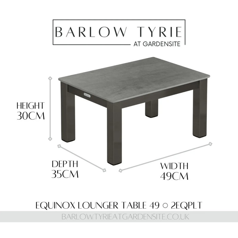 Equinox Ceramic Top Lounger Table, Black, Graphite