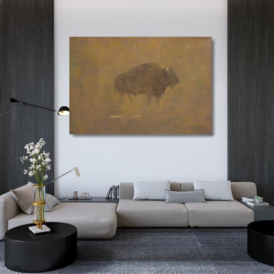"Buffalo in a Sandstorm" by  Albert Bierstadt - Gallery Wrap Canvas Wall Art