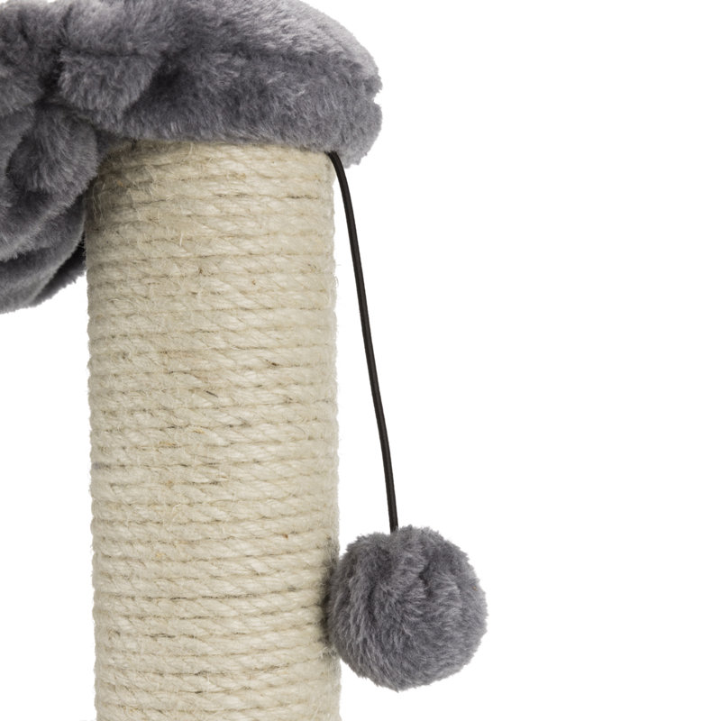 TRIXIE Baza Grande 24-in Cat Tree, Two Sisal Scratching Posts, Cat Condo and Hammock, Dangling Cat Toy, Gray
