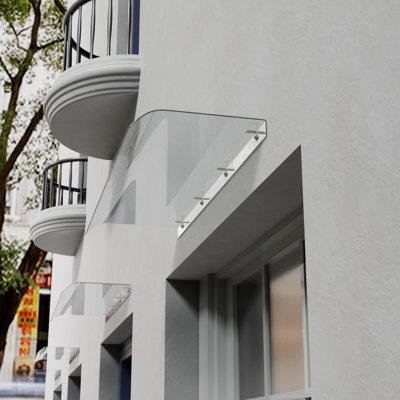 100cm W x 33cm D Clear Cover Window Awning Outdoor Door Canopy