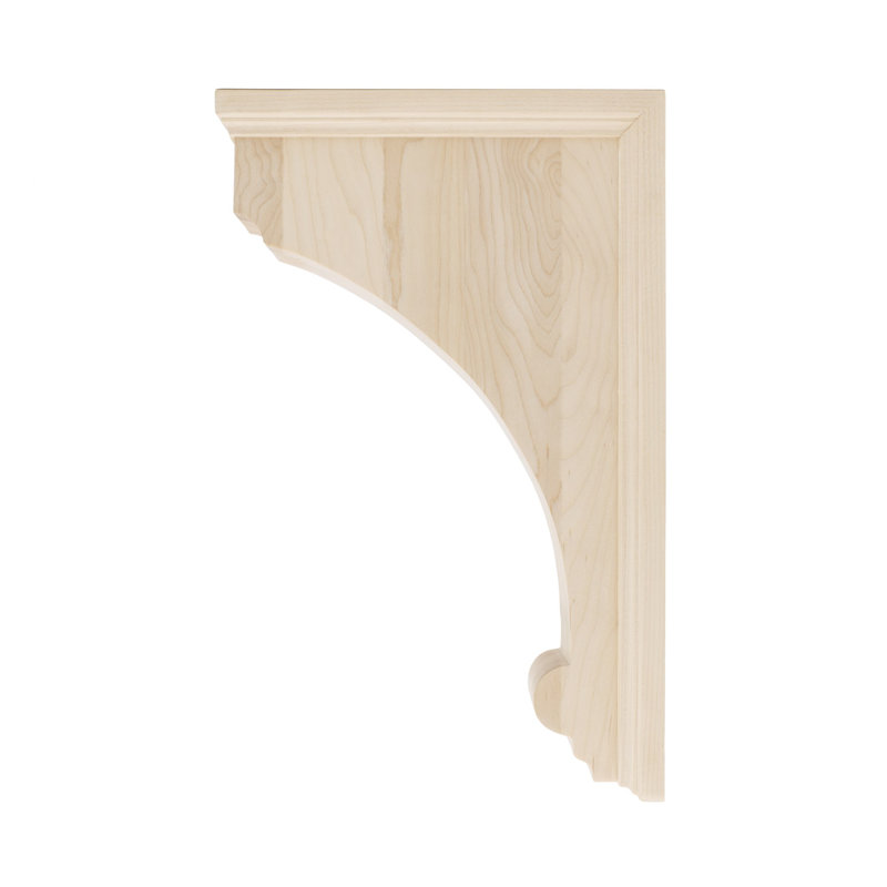 Medium Unfinished Maple Traditional Wood Bracket Corbel