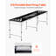 Table de beer pong portable de 2,4 m (8 pieds), poignées de transport et 6 balles de pong incluses. Table pliante pour pique-nique, hauteur réglable, légère, idéale pour le bureau, les fêtes, les voyages et le camping. Couleur : noir.