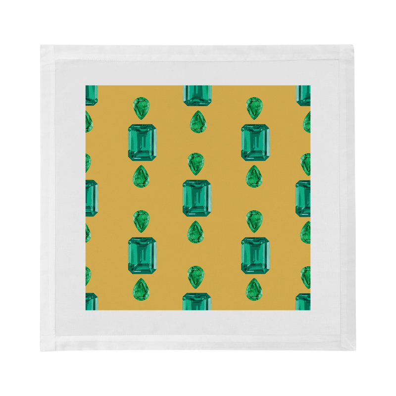 Gem Emeralds Cotton Sateen Dinner Napkins, Gold