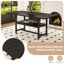 Ensemble de table et de chaises 71 x 35,4 pouces à grain noir épissé avec fonction de rangement au milieu des pieds de la table.-549336575