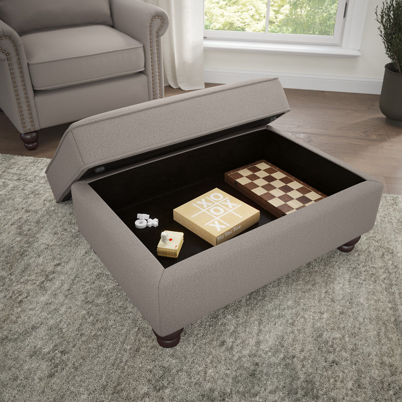 Repose-pieds de rangement rectangulaire Atifah, Beige