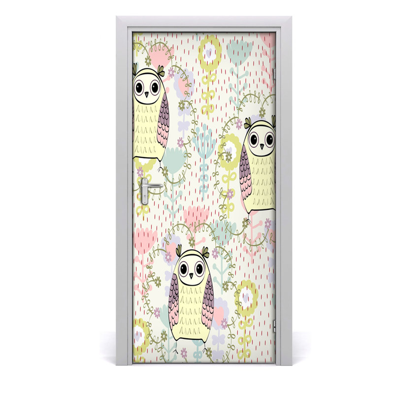 Owl Wall Door Decal, 205cm H x 95cm W