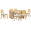 Ensemble de table de salle à manger en bois massif 7 pièces avec 6 chaises-1141189137