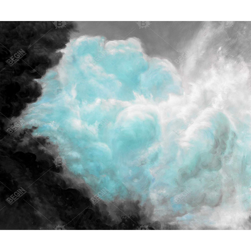 Nuage turquoise - Toile de chambre bleue pour la décoration intérieure