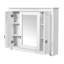Armoire murale de salle de bain avec 4 tablettes et miroir, blanc, porte de miroir blanche pratique